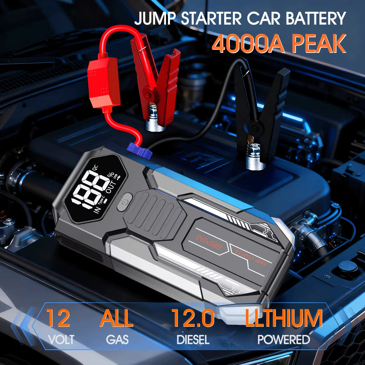 Car Jump Starter Battery Power Bank for Starter Emergency Booster 12V Aut Starting Device Jumpstarter