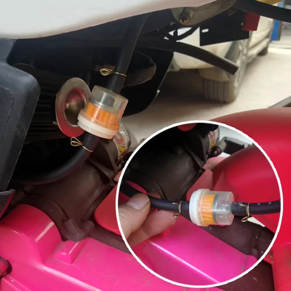 10Pcs Professional Motorcycle Oil Filter Inline Gas Fuel Filter Gasoline Filters Tool for Scooter Moped Scooter Dirt Bike ATV