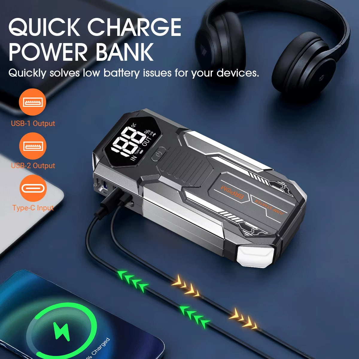 Car Jump Starter Battery Power Bank for Starter Emergency Booster 12V Aut Starting Device Jumpstarter