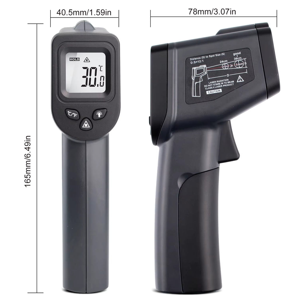 -50~550°C Digital Infrared Thermometer Laser Temperature Meter Non-Contact Pyrometer Imager Hygrometer IR Sensor Termometro