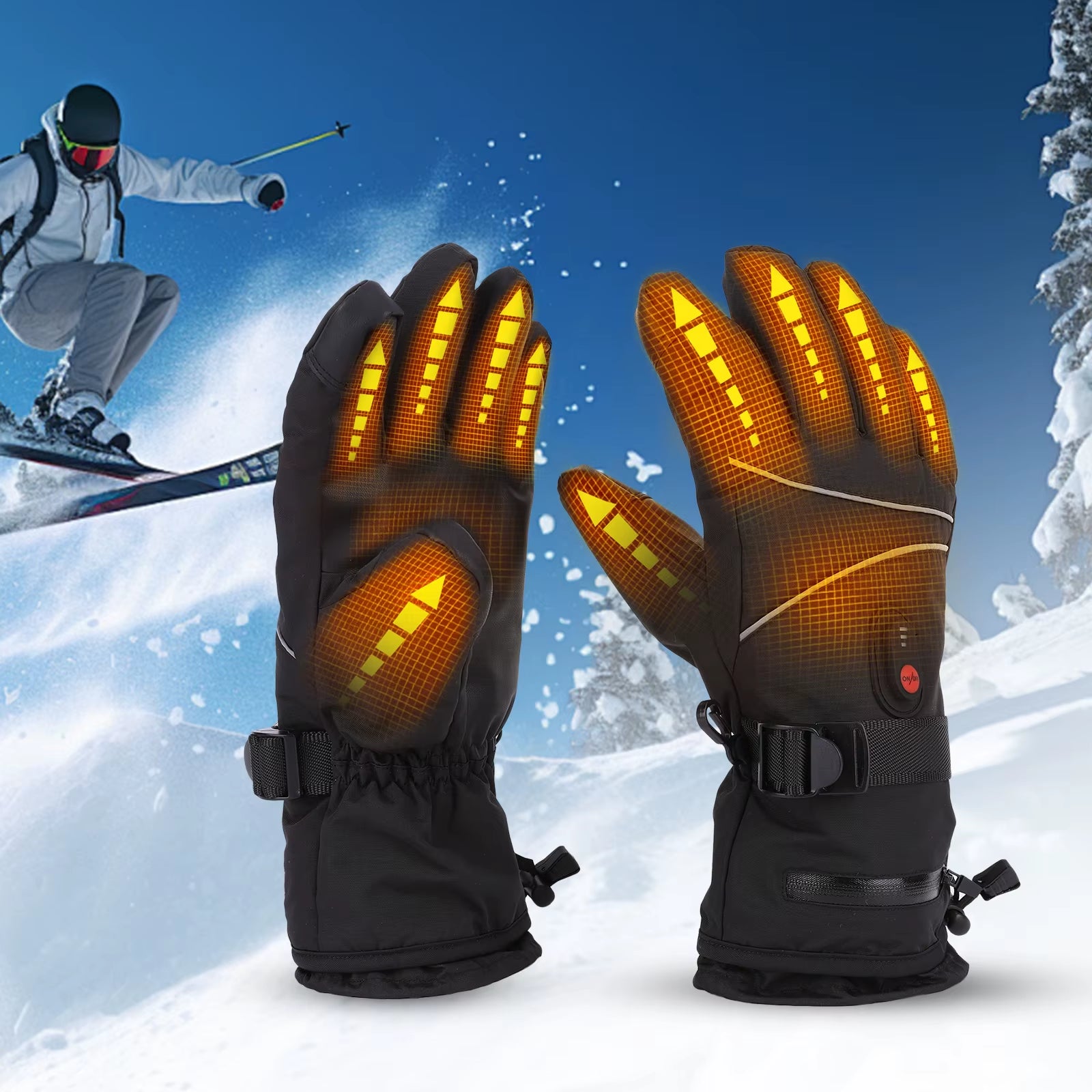 Electric Heating Gloves Touchscreen Thermal Gloves Rechargeable Anti-Scratch Heated Gloves for Motorcycle Bike Gloves