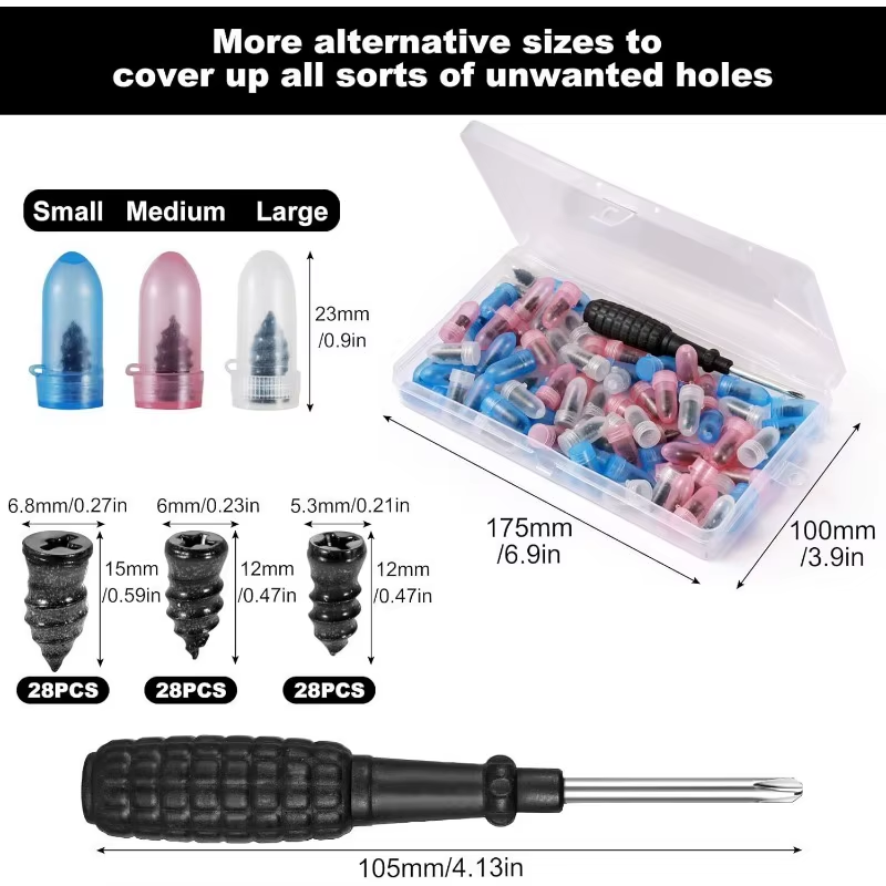 85PCS Tire Repair Screws Puncture Set Vacuum Car Tyre Repair Rubber Nail Set Tubeless Repair Tools Kit for Motorcycle Truck