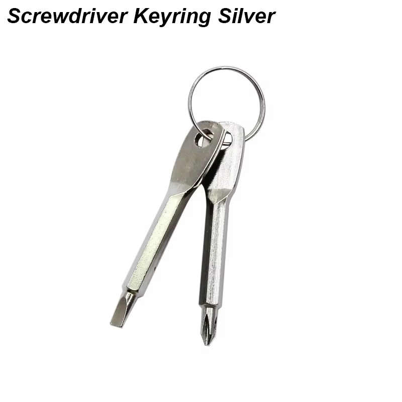 Portable Phillips Slotted Screwdriver Set Key Ring Keychain Mini Pocket Keyring