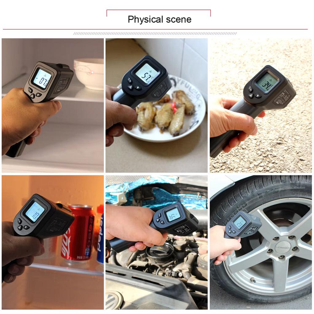 -50~550°C Digital Infrared Thermometer Laser Temperature Meter Non-Contact Pyrometer Imager Hygrometer IR Sensor Termometro